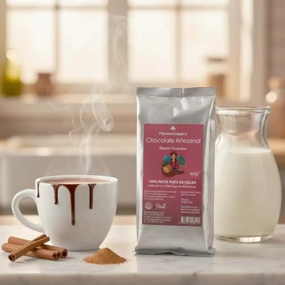 Chocolate pura de cacao Natural 400g - Marassinaperu