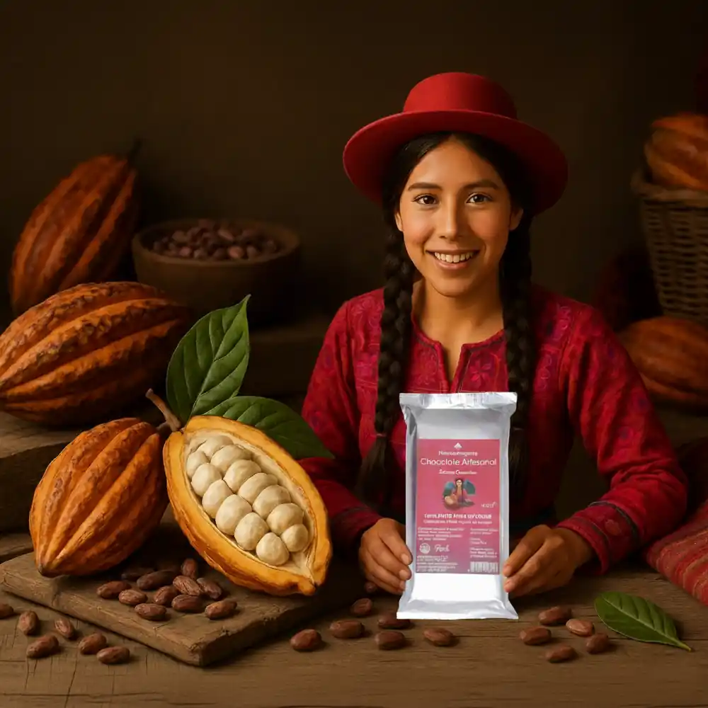 Chocolate pura de cacao Natural 400g con Marassina - Marassinaperu