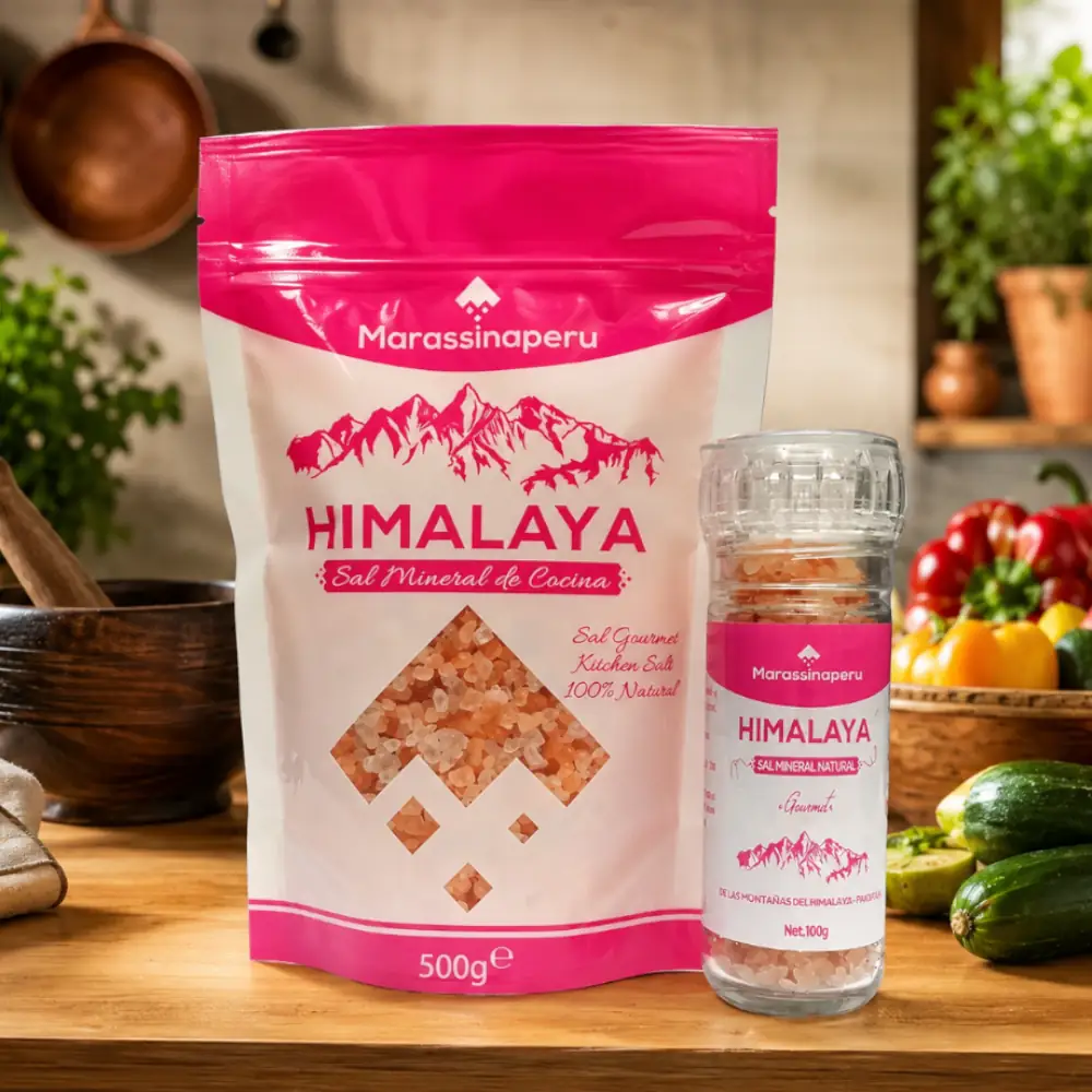 Sal del Himalaya Gruesa 500g con Molino 100g- Marassinaperu