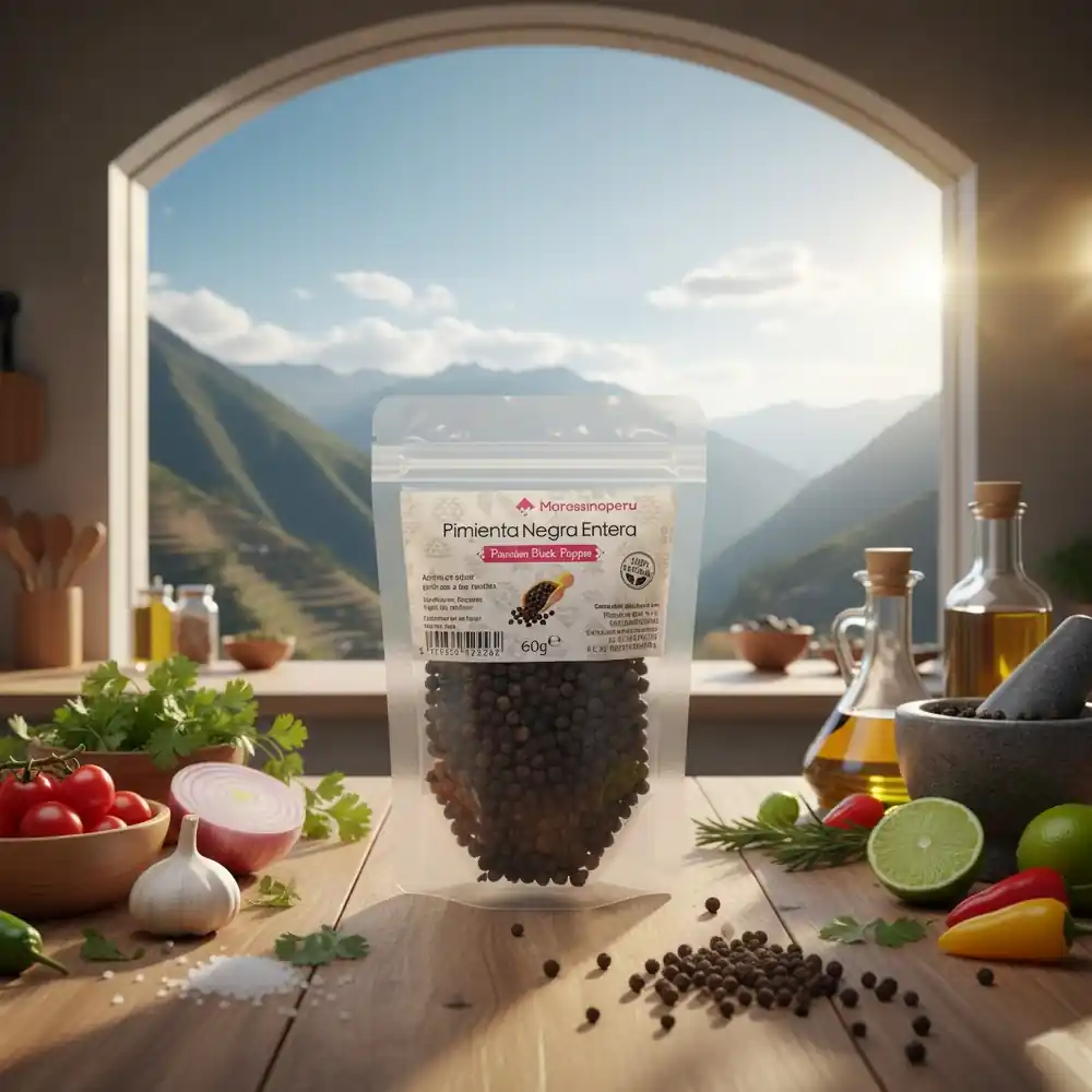 Pimienta Negra Entera en bolsa 60g - Marassinaperu