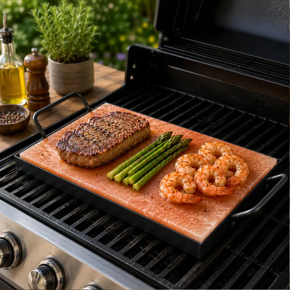 Base de Metalica para Plancha de Sal 30x20x3cm bbq- Marassinaperu